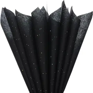 120 Sheets Black Glitter Tissue Paper 20"x14" - Sparkle Wrapping Paper for  Bags, Halloween,  Year & Party Decorations