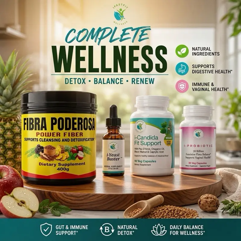 IFastFit Women's Ultimate Gut Cleanse Bundle - Natural Dietary Supplement with Candida Support, Fiber, Vitamin for Women's Healthcare & Nutrition Needs