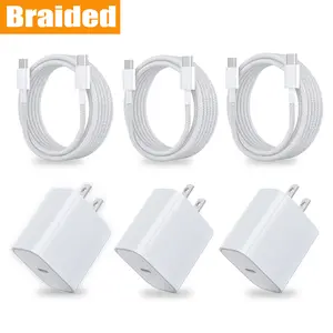 JOZASHON iPhone 16 20W Fast Charger Block USB-C with 6FT Braided Cable for Fast Charging and Supports iPad Pro/AirPods - for Electronic Smartphone and Cellphone