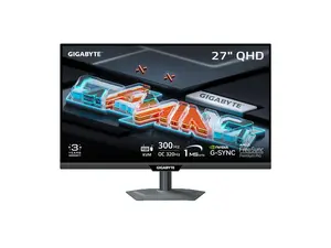 GIGABYTE 27 inch QHD 2K 1440P 300Hz/OC 320Hz IPS with AMD FreeSync Premium Pro & G-SYNC Compatible 1ms USB-C KVM Gaming Computer Monitor with Height Adjustable, Pivot, Swivel & Tilt Stand M27Q3
