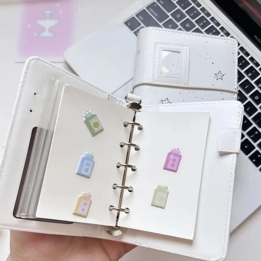 A7 Classic PU Leather Loose-Leaf Notebook, M5 Zipper-Closure Portable Clip-On Notebook with Removable Inner Pages (10pcs-1 Set)