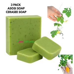 (3 PACK)ASOSI SOAP, SAVON ASOSI, CERASEE Soap Bittermelon soap CARROT Complexion soap, acne and Body Soap - All Natural Skincare for Daily Use,  Body acne dark spot remover, skin brightening turmeric soap set turmeric face wash, Kojic acid soap