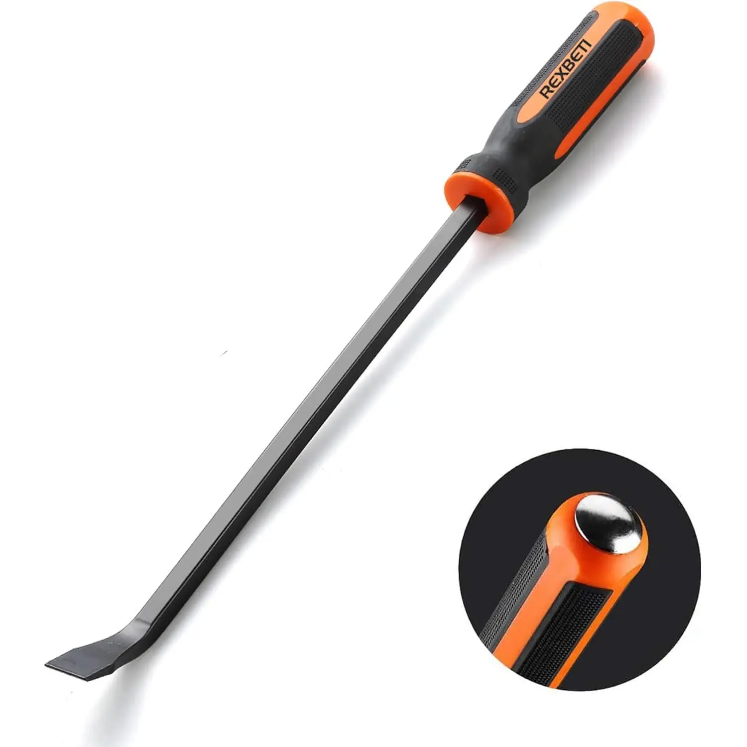 16 Inch Pry Set Thicker Strike Cap Handle, Black Orange, Comfortable Non-Slip Angled Tip Handled