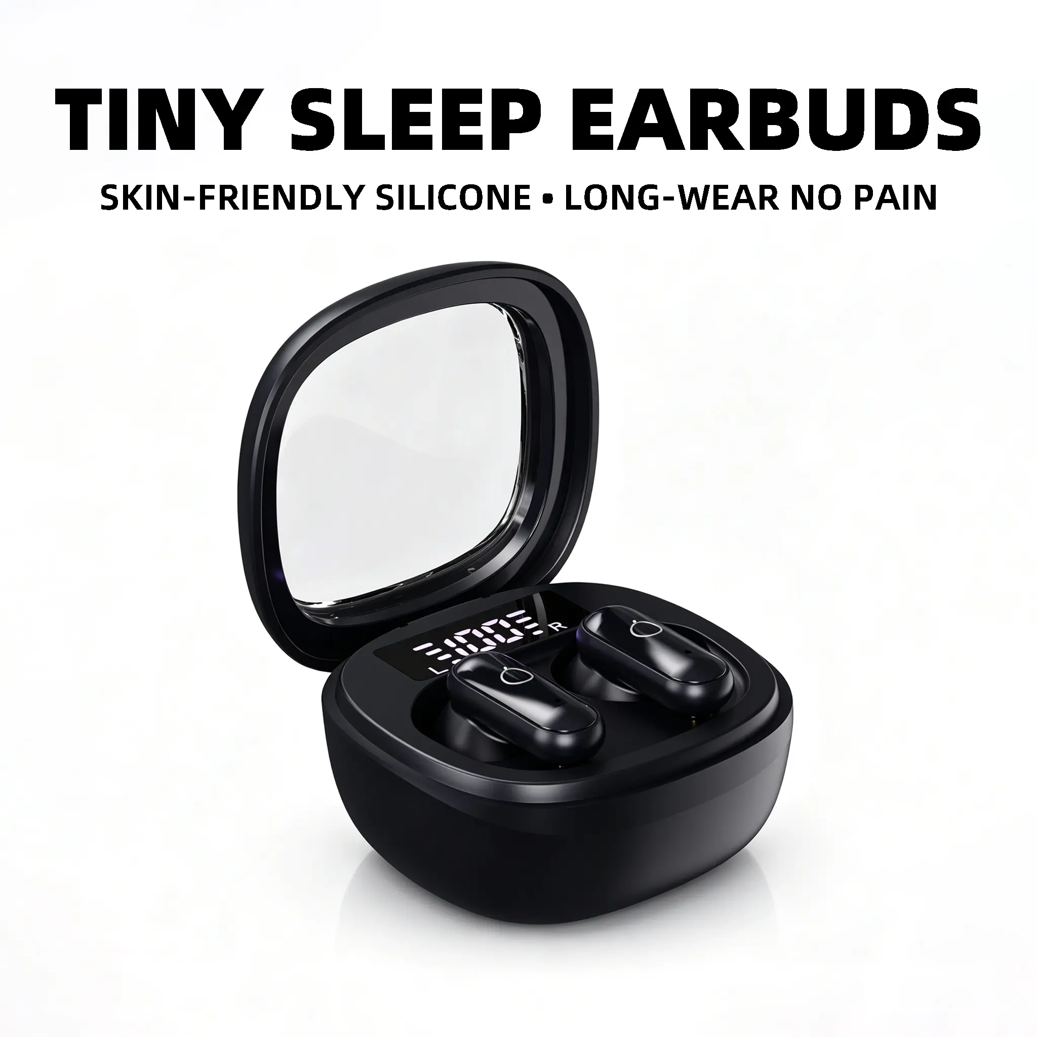 Mini Sleep Earbuds - Ergonomic Skin-Friendly Audios, Pain-Free Long-Time Wearing, No Ear Pressure for Side Sleepers, Ambient Noise Blocking for Restful Night Comfort
