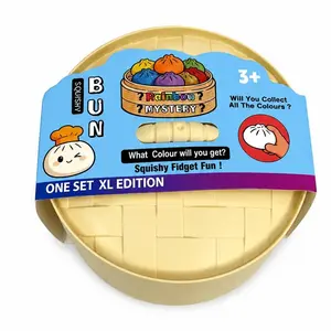 XL Edition 6" Expressive Big Dumpling Stress Relief Toy Squishy - Blind Box, Mysecret Bun Fidget Toy, Soft TPR Material, Stress Relief, Unboxing Surprise, Rare Bun Random Style per Pack.