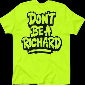 Richard Safety T-Shirt: Custom Name, High-Vis Workwear, Be Seen SYI6T