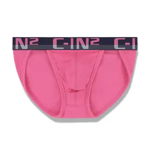 C-IN2 C-Theory Dash Brief Plato Pink for Men | Textured Cotton-Spandex, Breathable Stretch | Sculpted Pouch for Lift & Support