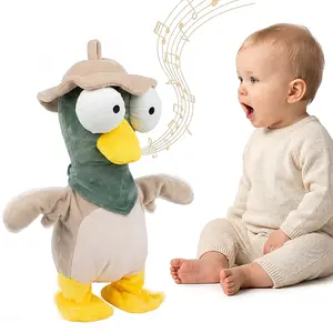Talking Dancing Cute Duck Toy for Baby Girl & Boy, Interactive Stuffed Animal Baby Toy Repeating What You Say, Musical Duck Gifts for Kids Toddlers 1-3 Years Old