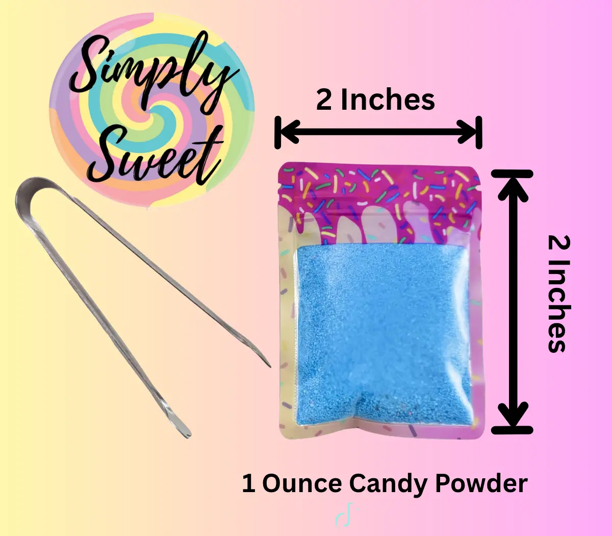 Simply Sweet CLE Candy Powder with Tongs, Fruity Sweets Packets, Quick-Treat Delicious Snack Candies, Packets Fruity Sweets