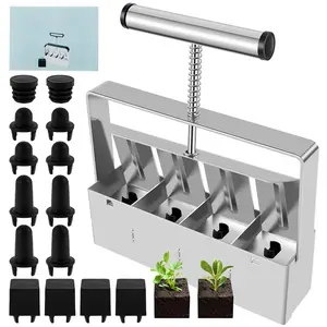 Amazon Manual Soil Block Maker Handheld Seedling Soil Blocker Garden Tool High-Quality Steel Durable Reusable for Small Plants