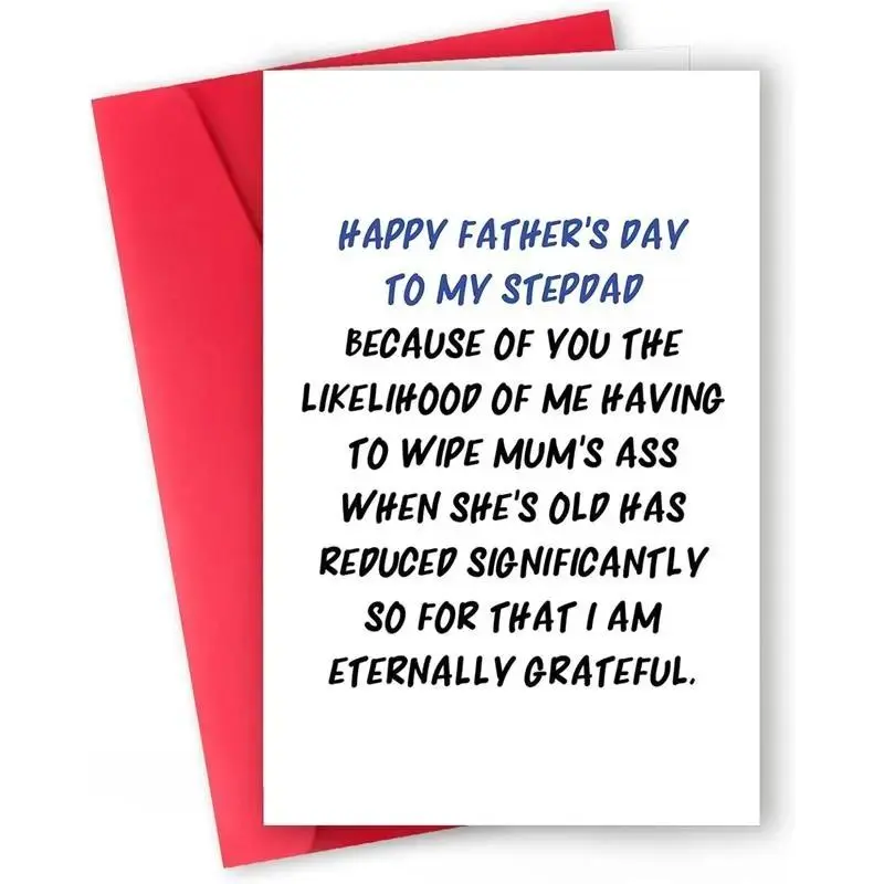 Funny Step Dad Father’s Day Card, BOnus Dad Greeting Card, Father’s Day Gift from Stepdaughter or Stepson