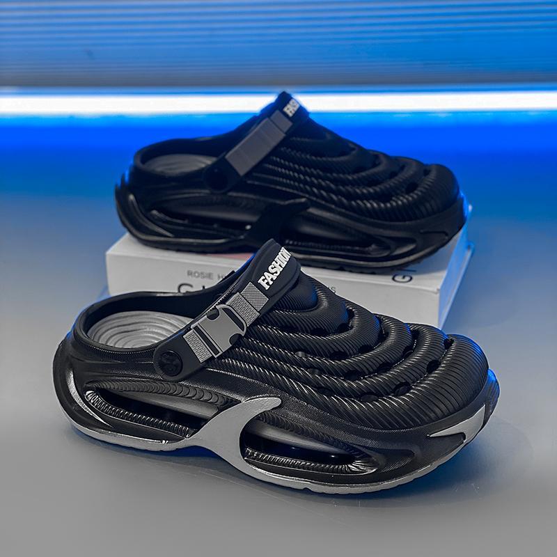 TikTok Made Me Buy It Viral Men's Clogs Streetwear Thick Sole Sandals Non-Slip Breathable Outdoor Beach Shoes Lightweight Comfort Slides Summer Essentials Gift for Him Cyberpunk Design Quick Drying Garden Shoes
