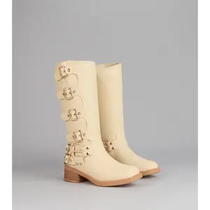 Totally Edgy Buckled Square Toe Boots