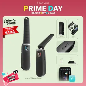 【Music Is Free】Enya CYBER-G Pocket2-in-1 Playable Speaker,world's first playable speaker,Smart Stringless guitar CyberG PocKet Pocket Cyber Guitar ,foldable and portable , for adults, children, Stringless, Auto Play Mode,Fold to Listen,Unfold to Play