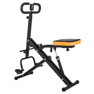 Garvee Foldable Squat Machine with Adjustable 12-Level Resistance for Full Body Workout, Including Glutes and Legs, Supports up to 350 LBS, Ideal for Home Gym Use, Black