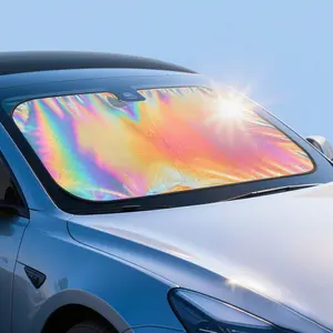 Laser Car Windshield Sun Shade | Reflector Sunshade Offers Ultimate Protection for Car Interior | Cool Reflective Sun Blocker Fits Sedan/SUVs, MPVs. (57x29.5 in)