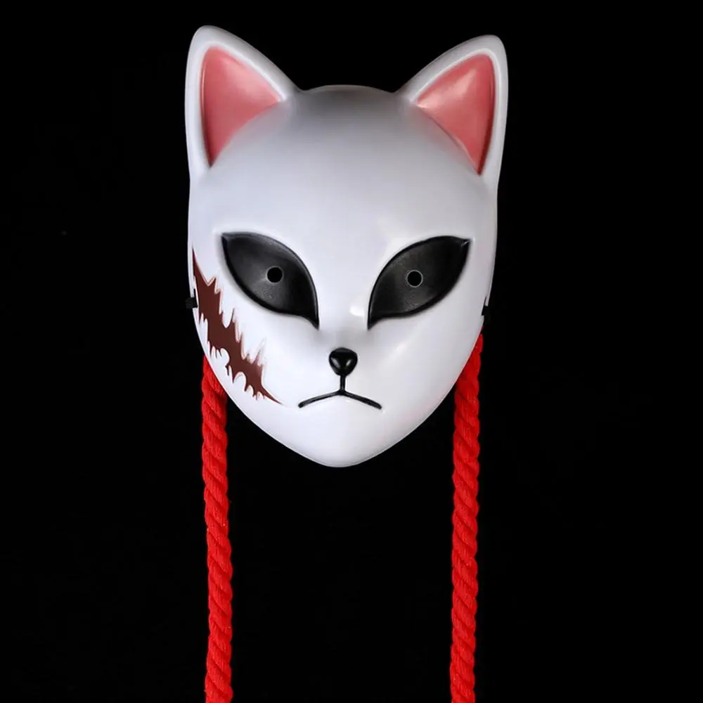 Anime Demon Mask Cosplay Kimetsu No Yaiba Sabito Makomo ABS Plastic Masks Halloween Party Costume Props Deluxe