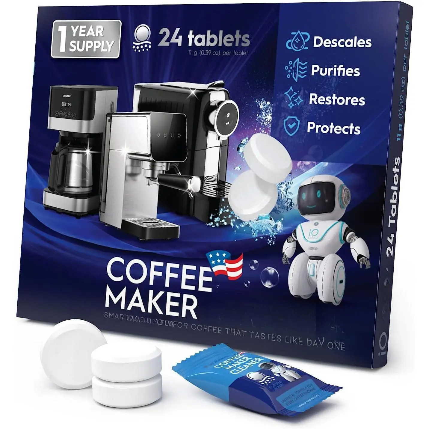 Coffee Maker er & Coffee Machine Descaler Tablets - 24 Count  Coffee Pot er and Descaler Solutn - Compatible with , , , , DeLonghi