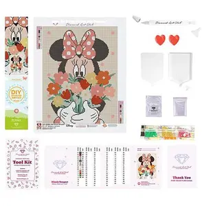 Crafts & Sewing Diamond Art Club Disney Minnie Bouquet Diamond Painting Canvas Kit
