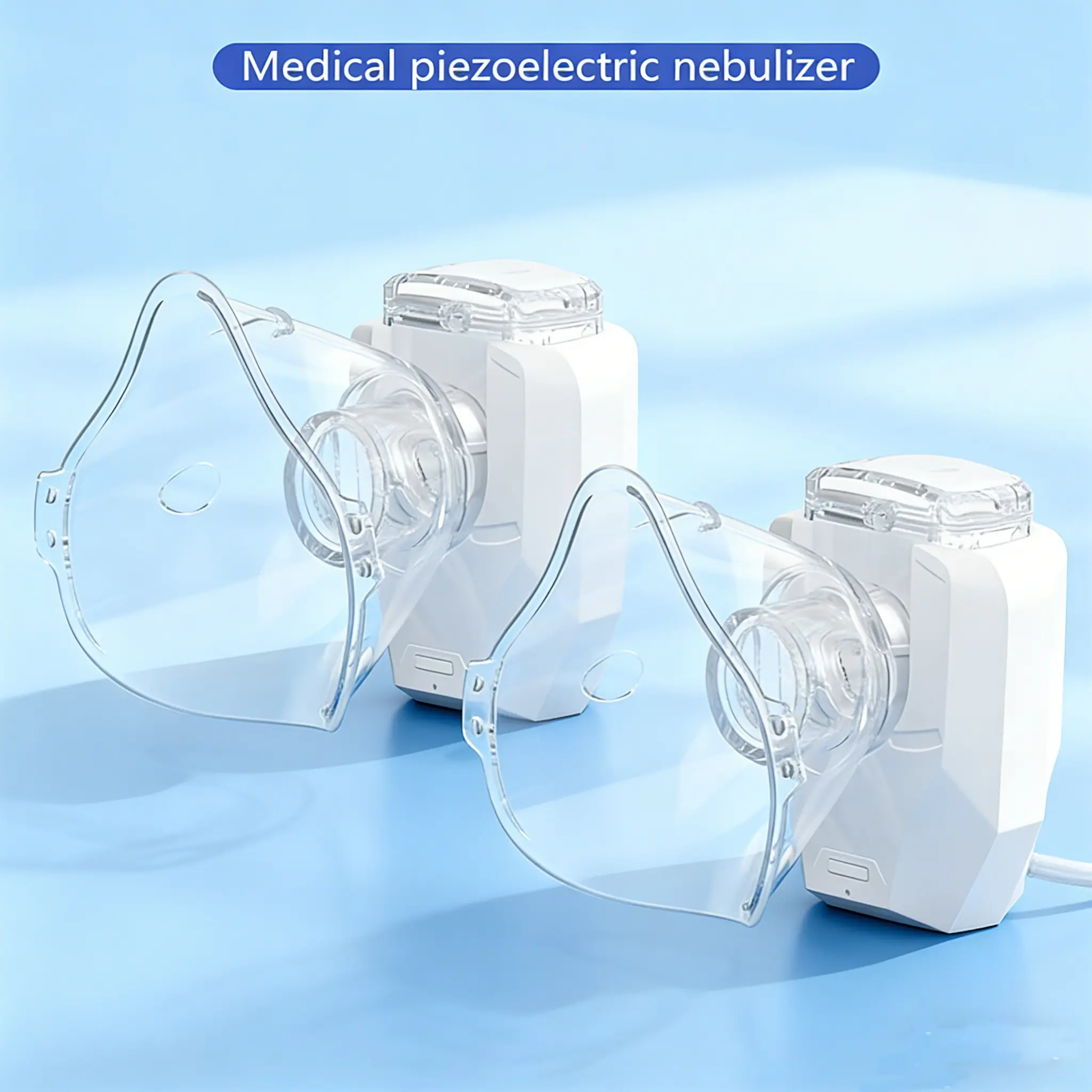 2PCS Portable Nebulizer  with 400mA LithiumBattery for Adults & Kids ,  Home Nebulizer, Rechargeable Mesh Nebulizer, Includes Face Mask and Mouthpiece, Features a Compact and Self-Cleaning Design, Suitable for Home Use, Travel, Respiratory Assistance