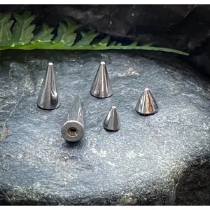 Body Jewelry Replacement Parts - 10pk 316L Surgical Steel Threaded Cones Spikes