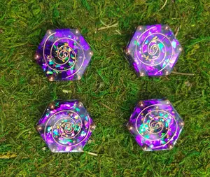 Small Crystal Stone Orgonite Puck for EMF Protection