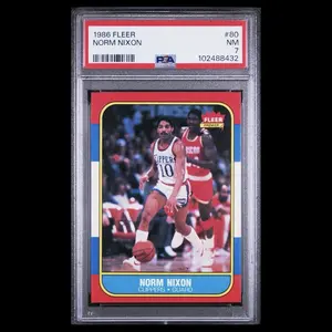 Fleer 1986 Norm Nixon #80 NM 7 PSA Graded Basketball Trading Card Clippers Guard