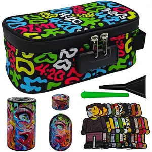 Smell Bag with Combination Lock & Waterproof Zipper, Carbon Lining, Airtight Container for| Great Gift for Home, Travel & Organizing