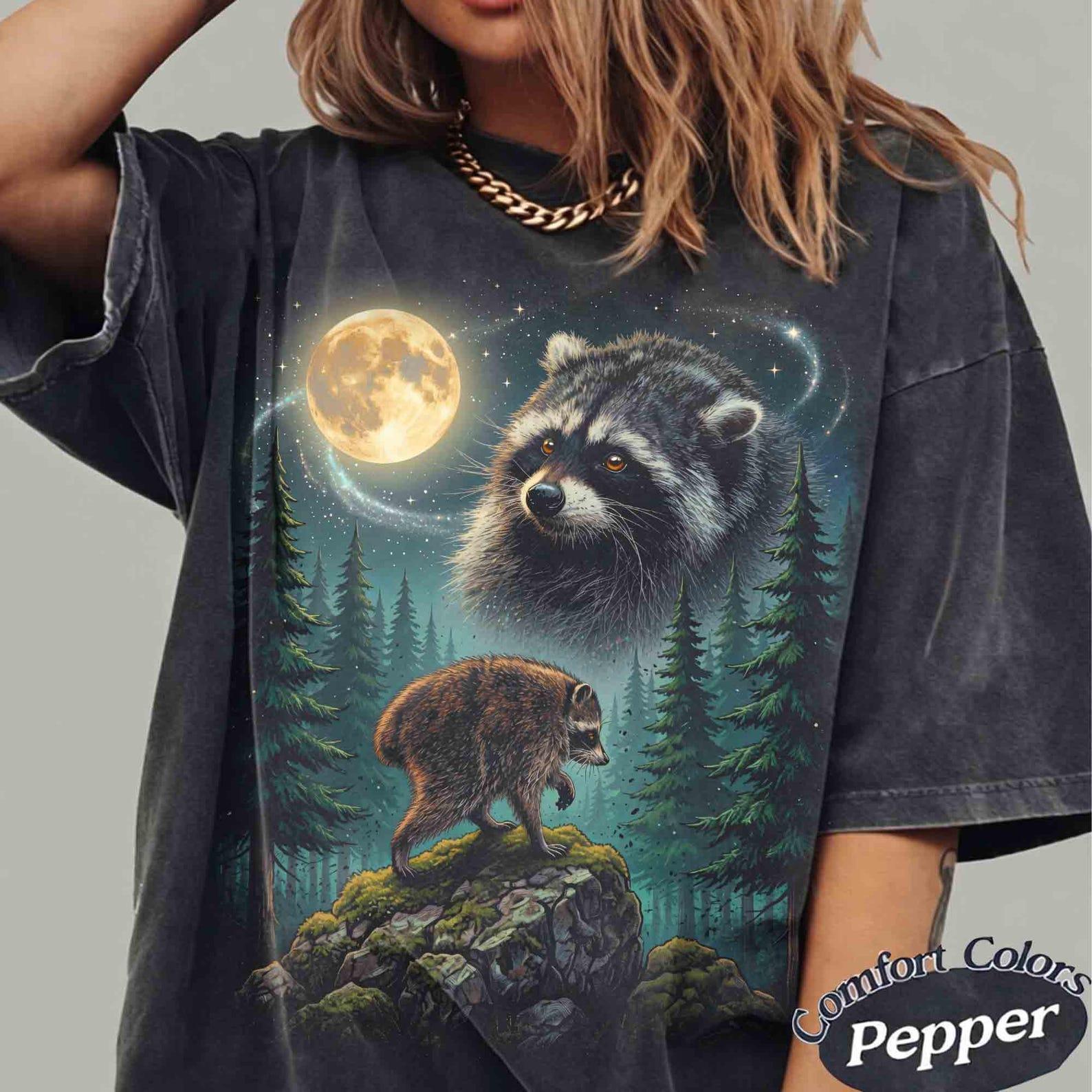Jimothy Raccoon T-Shirt, Vintage Seattle Graphic Tee, Retro Moon Animal Shirt, Funny Trash Panda Tee, Cottagecore Nature Gift