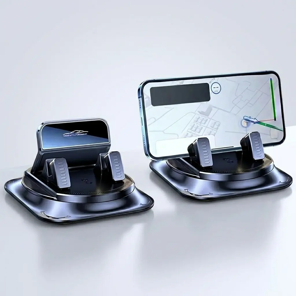Car Phone Holder for Dashboard, 360° Rotating Adjustable Mount with Strong Suction Cup, Non-Slip Universal Smartphone Stand for Horizontal & Vertical Viewing