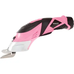 Pink Scissors with Two Blades 3.6V Lithium-Ion Battery Ergonomic for Cardboard & Paper Cutting