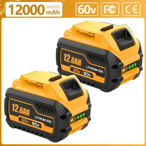 2-Pack High-Capacity 12.0Ah Lithium-Ion Replacement Battery for 20V/60V Max Tools DCB606 DCB200 DCB205