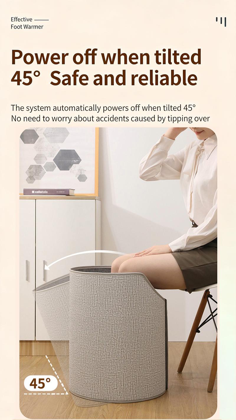 Foldable Under Desk Foot & Leg Warmer with Soft Blanket Portable Electric Space Heater for Office and Home Quiet Heating Pad for Feet Knees & Legs Compact Winter Warmth Solution