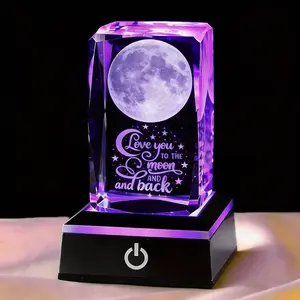  Gifts for Mom from Daughter Mothers Day - Anniversary Wedding Gifts for Couples Her Crystal Engrave I Love You to The Moon and Back Gifts - Unique Birthday Valentines Gifts Her Girlfriend MOM