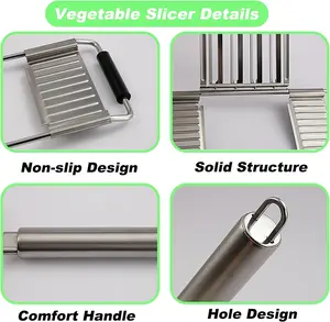 Safe Mandoline Slicer with 4 Blades - Non-Slip Handle for Elderly/Amateurs Kitchen Thick