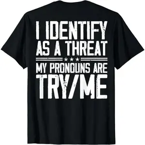 Unisex Cotton Short Sleeve TShirt with Bold Statement and Pronoun Message Perfect for Casual Wear