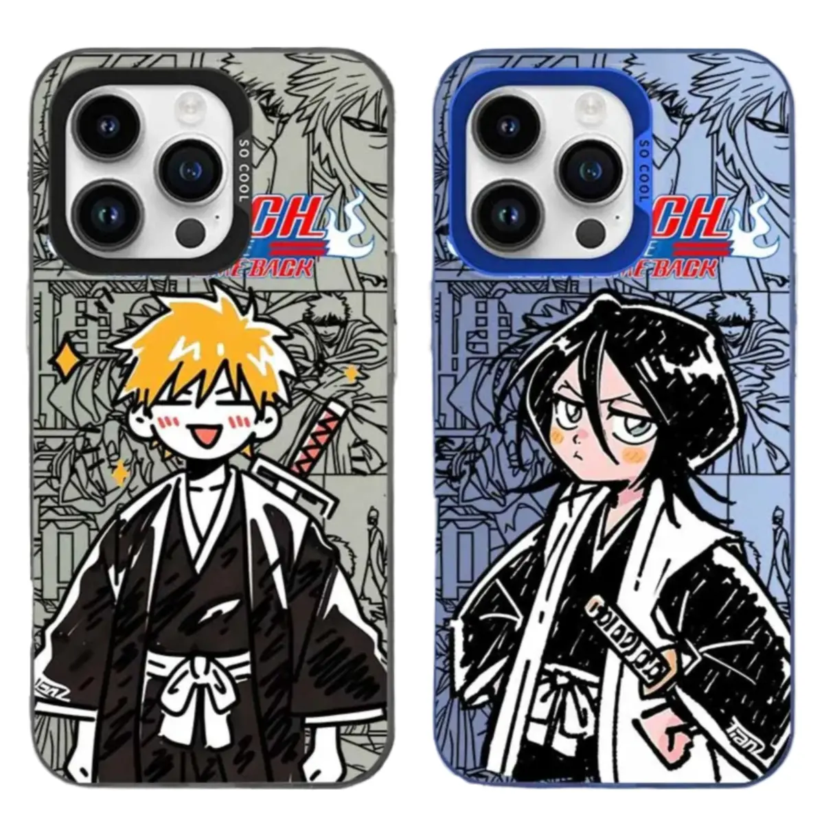 BLEACH Anime Kawaii Artistic Phone Case for iPhone 17 Pro Max, 16 Plus, 15, 14, 13, 12, 11, Air - Colorful IMD Matte Shockproof Smartphone Cover, Handheld Cellphone Protection for Devices, Birthday/Christmas Gift