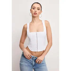 DOLLY POPLIN BUSTIER | WHITE001