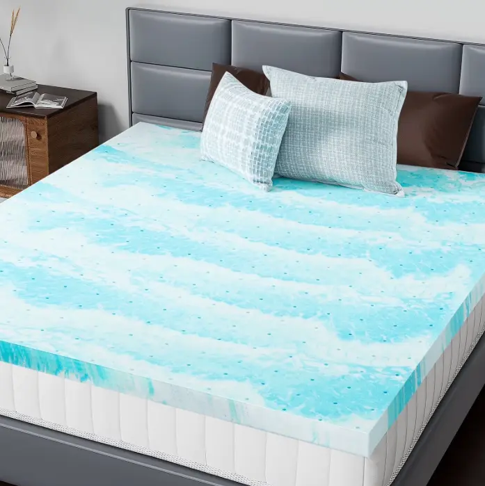 2 inch King Size Memory Foam Mattress Topper with Cooling Gel, Pressure Relief for Back Pain, Comfort Bed Topper
