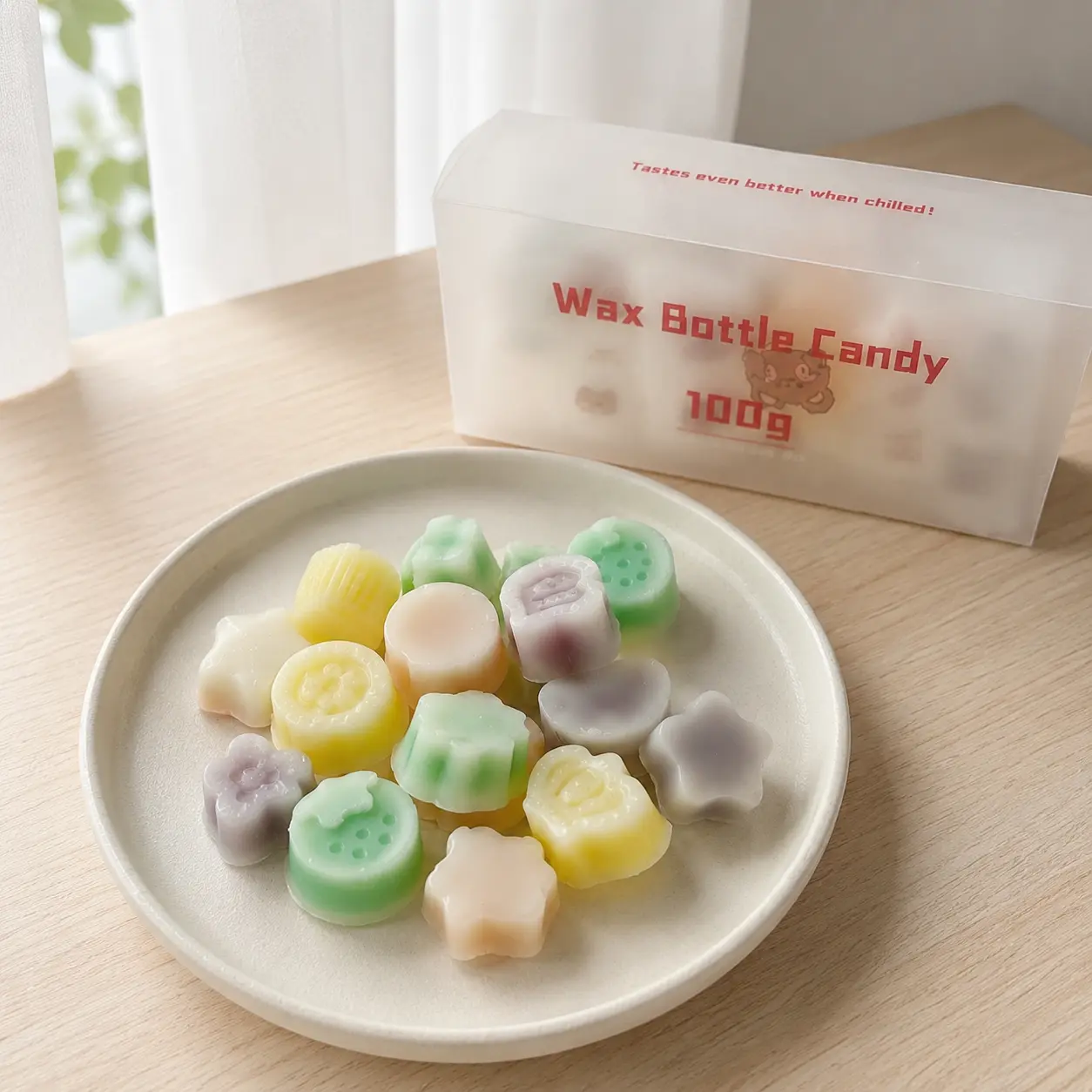 Classic Fruit Wax Candy, 3.5 oz Box, Mini Bottle Candy with Sweet Liquid Filling, Retro Childhood Snack, Unique Candy Gift Set