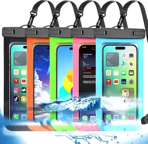 5 Pack Multicolor Universal Waterproof Phone Pouch, Phone Waterproof Case Dry Bag,Protection Level: IP68,Outdoor Sports for Apple iPhone,Samsung,and More,Black,Blue,Pink,Orange,Green