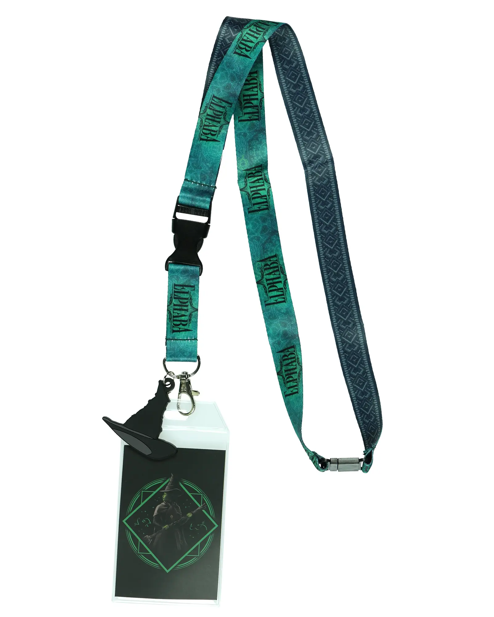 Wicked Lanyard Elphaba Witch Hat Rubber Charm Breakaway ID Badge Holder with 2" Rubber Charm