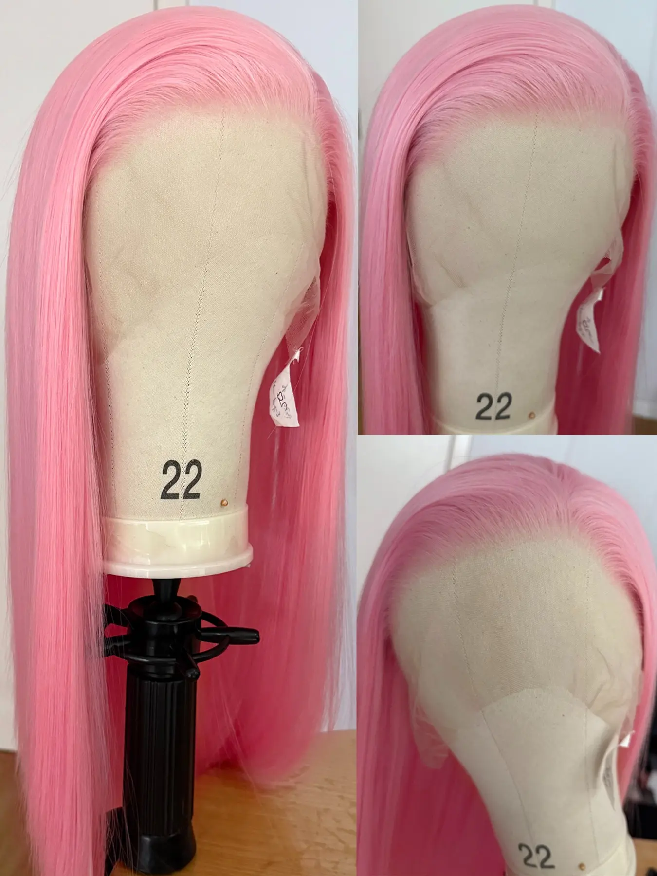 26Inch Pink Wig,Long Silky Straight Wigs 13x4 Lace Front Wig for Women, Transparent Lace Natural Hairline Free Part, Heat-Resistant Synthetic Fiber, Daily Wear Cosplay Party Wig