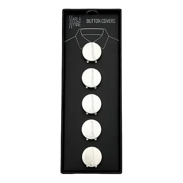 MarlaWynne Marla Wynne Brass CZ Textured Disc Button Covers