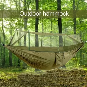 3 In 1 Hammock With Mosquito Net And Sun Shelter, Durable Camping Hammock - Nylon Fabric - For Travel, Backpacking & Park - Ideal For Outdoor Camping And Home Use Enthusiasts & Adventurers - Perfect Gift For Camping Lovers