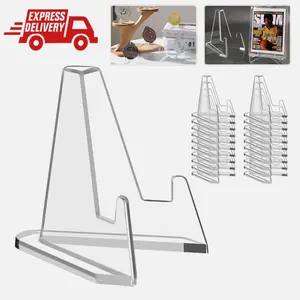 20 Pack Clear Acrylic Trading Card Stand for Coins Sports Cards Display Holder Triangular Design 5.6 x 4.2 cm Durable Lightweight Easy to Store and Carry