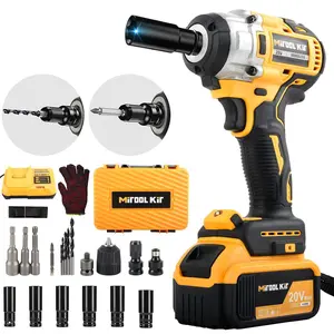 Heavy Duty Cordless Impact Wrench 1/2 Inch High Power Impact Gun with Lithium Ion Battery for Lug Nuts Bolts Fasteners Automotive Maintenance