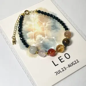 Leo Crystal Bracelet - Handcrafted Natural Crystal 12 Constellation Bracelet - Crystal Shore
