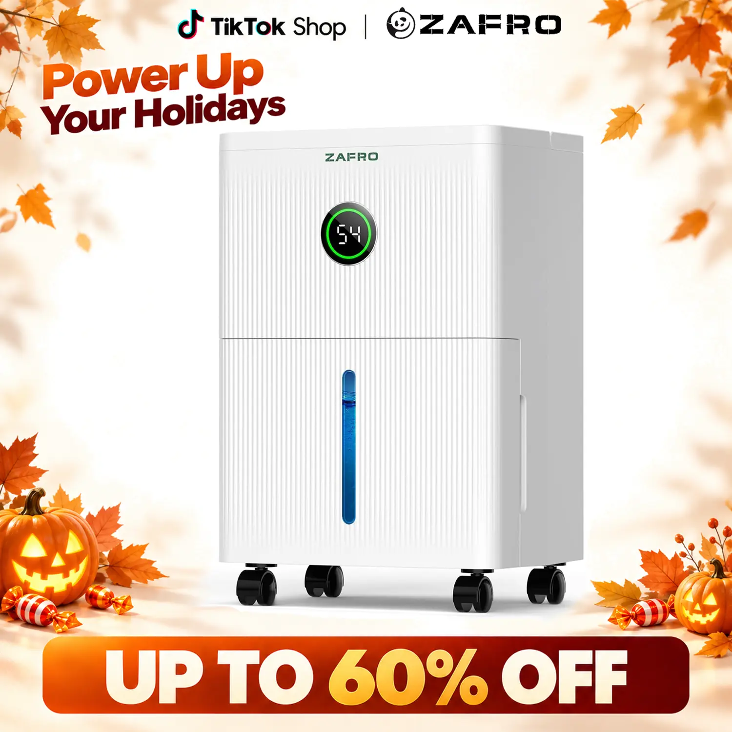 ZAFRO 21-Pint Energy-Saving Dehumidifier for Home Dampness Control, Bedroom & Basements, 41dB Quiet Run, 1-Meter Drainage Hose, Auto/Manual Drainage, Auto Defrost, 3 Modes, Dry Clothes Function, 24Hr Timer
