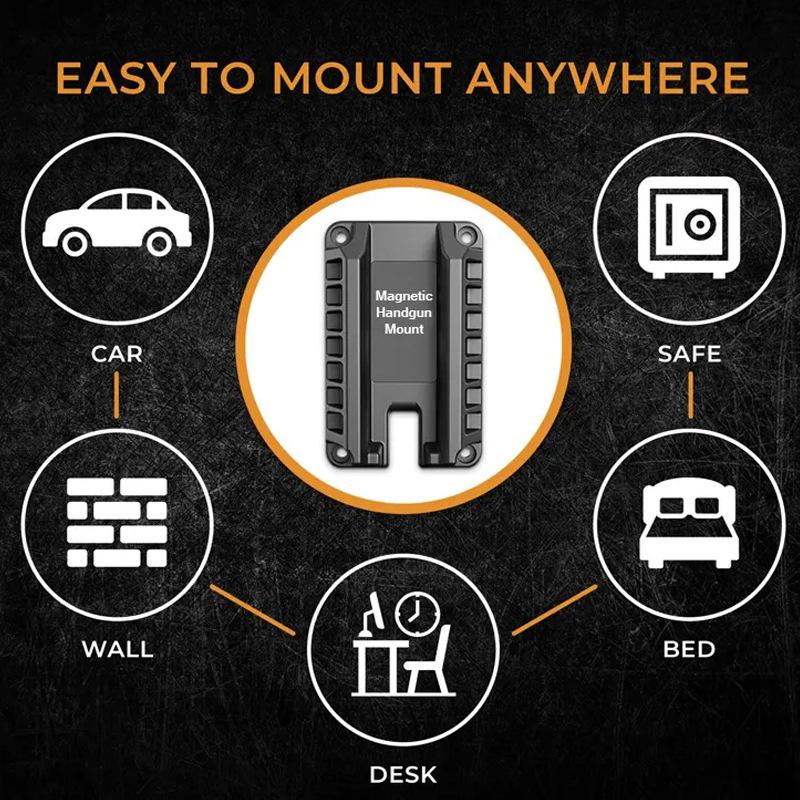 Gun Magnet Bracket Quick Draw Gun Magnetic Pistol Holster Hidden Car Applicable to multiple scenarios Adjustable Magnetic Car Gun Holster